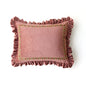 DecorBites™ Luxe Chenille Ruffled Green Lumbar Pillow Cover 35x45