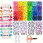 SHU YU Pony Beads for Friendship Bracelet Making Kit 24 Colors Kandi Beads Set, Plastic Rainbow Bulk and 980pcs Letter Beads wit