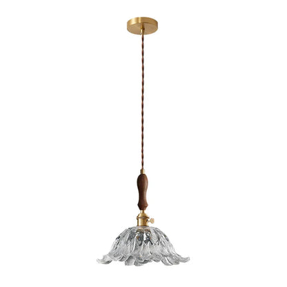 DecorBites™ Glass LED Pendant Lamp Petal Lampshade for Bedroom Living Dining Room