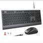 Bluetooth 2.4G Dual-Mode Wireless Full-Size Keyboard And Mouse Combo Rechargeable Fast-Charge Office Keyboard Set For PC Windows