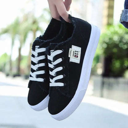 Spring Summer Women Canvas Sneaker Low Top Denim Sneakers Ladies