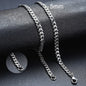 3-11mm Classic Cuban Chain Necklace for, Silver Black Gold Grey Color