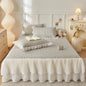 DecorBites™ Lace Ruffles Cooling Bed Skirt Set with Pillowcases