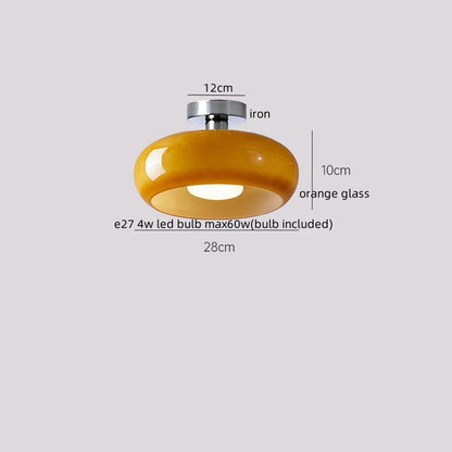 DecorBites™ Glass LED Ceiling Lamp Copper Walnut Modern Living Room Lighting Fixtures