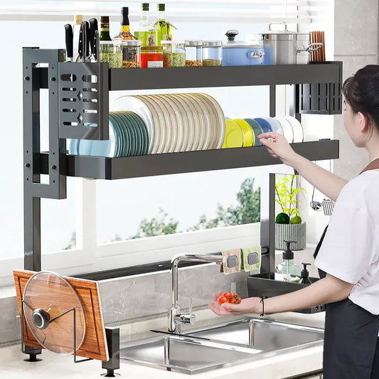 DecorBites™ Kitchen Sink Dish Drying Rack Cutlery Organizer Shelf Counter Storage