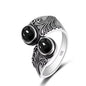 925 Vintage Silver Ring with Natural Moonstone 6*8mm Adjustable Rings