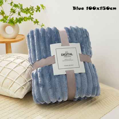 New Double Sided Warm Blanket Warm Skin-Friendly Throw Blanket Breathable Ultra Soft Bunny Blanket