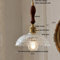 DecorBites™ Green Glass LED Pendant Lamp | Modern Nordic Wood Walnut | Brass Knob Switch | Hanging Light