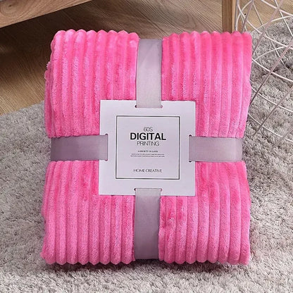 Soft Adult Cover Coral Fleece Blanket On The Sofa Thickened Winter Bed Blanket Warm Stitch Fluffy Bedspread Plaid Sofa Bedroom