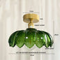 DecorBites™ Green Glass LED Ceiling Light Modern Iron Copper Lampara Techo for Home Decor