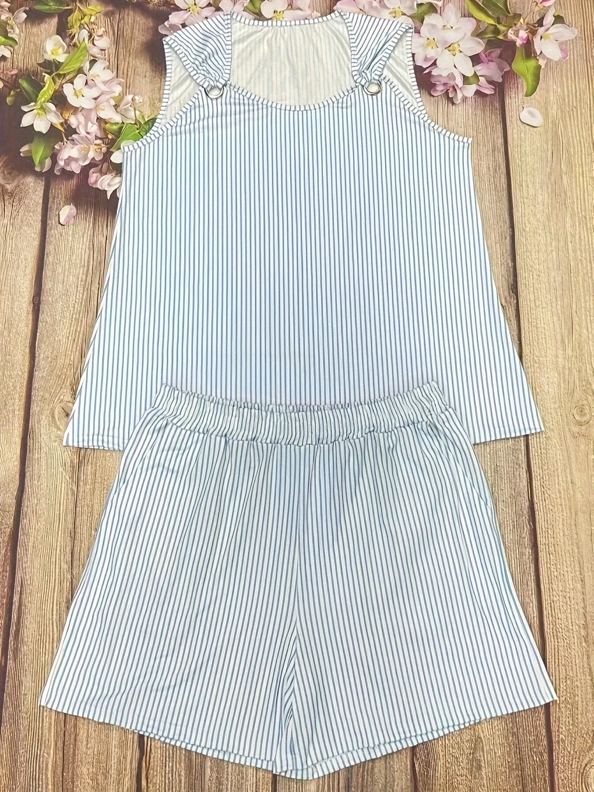 Plus Size Summer striped lady suit