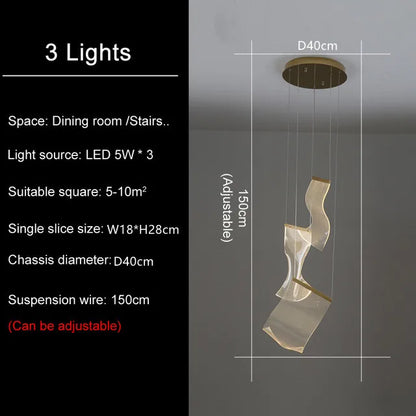 DecorBites™ LED Light Guide Ceiling Chandelier modern Novelty for Home Decor Lighting