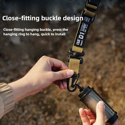 Outdoor Camping Multifunctional Hanging Strap Tactical Molle Storage Bag Shoulder Strap Durable Carabiner Clips for TravelHiking
