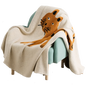 DecorBites™ Kawaii Bee Pattern Cozy Blanket - Super Soft White Spot Edge Design