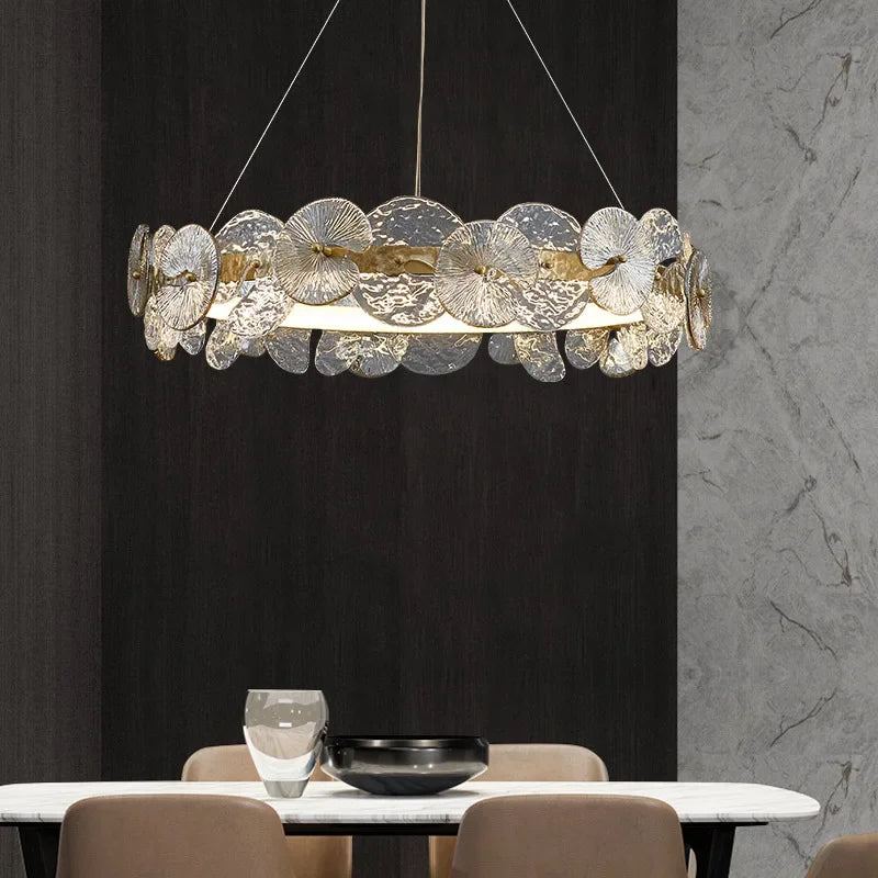 DecorBites™ Glass Flower LED Chandelier for Living Room Bedroom Kitchen Dining Ceiling Lights