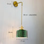 DecorBites™ Green Glass LED Chandelier: Minimalist Brass Hanging Lights