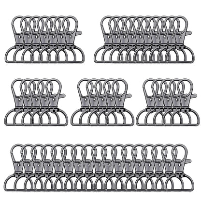 8/15/25/50/80pcs Swivel Snap Hooks D-Ring Keychain Clips Lanyard