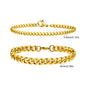2pcs Men's Chain Bracelets, Stainless Steel Silver Gold Black Color