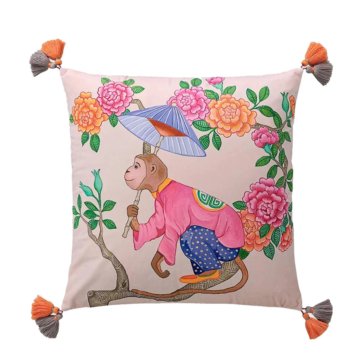 DecorBites™ Luxe Cheetah Halo Pillowcase: Decorative Tassel Cushion Cover GG Style