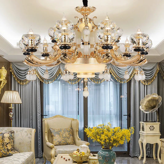DecorBites™ Luxe Crystal Chandelier for Bedroom, Living Room, and Dining Room