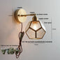 DecorBites™ Japanese Style LED Wall Light Clear Glass Pull Chain Switch Bedside Lamp
