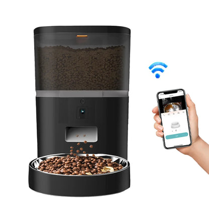 4L With HD Camera Automatic Pet Feeder Cat And Dog Food Automatic Dispenser Suitable For Two Pet Cat And Dog Feeding Remote Feed