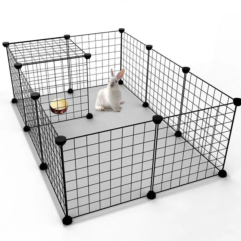 DIY Pet Fence Panels Simple Wire Mesh Panels for Rabbit Cat and Dog Cages Stackable Assembleable Fences Multi Functional Cages