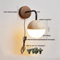 DecorBites™ Japanese Style LED Wall Lamp with Pull Chain and White Glass