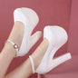 15cm Small Size 32-43 Thick Bottom Gold Red Wedding Shoes Women