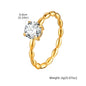 Minimalist Water Drop White Zircon Women Ring, Wave Drop Stainless Steel Ring, 18K Gold Plated Waterproof Luxury Jewelry