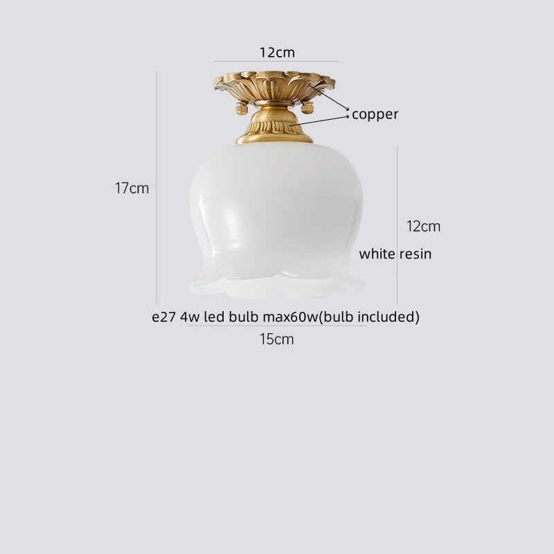 DecorBites™ Glass LED Ceiling Lamp Copper Walnut Modern Living Room Lighting Fixtures