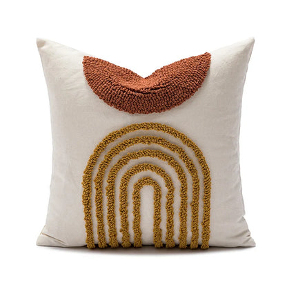 DecorBites™ Half Circle Loop Tufted Cushion Cover Embroidered Pillow Covers for Living Room