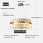 DecorBites™ Golden Crystal Chandelier LED Pendant Light - Luxury Modern Glass Lighting