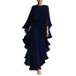 Women Top Pants Two-Piece Set Summer Loose Fit Casual Ruffle Bell Sleeve Shirt Solid Color Wide Legs Pants Trousers