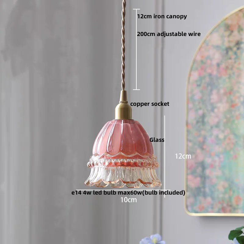 DecorBites™ Glass LED Pendant Lamp Modern Copper Socket Hanging Light
