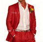 Beige Linen Men Suits 2 Pieces Beach Wedding American Style Jacket