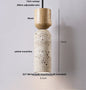 DecorBites™ LED Knob Switch Pendant Lamp Yellow Travertine Copper Wabi Sabi Hanging Lights