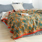 DecorBites™ Japanese Cotton Gauze Flower Blanket: Soft and Breathable Summer Throw