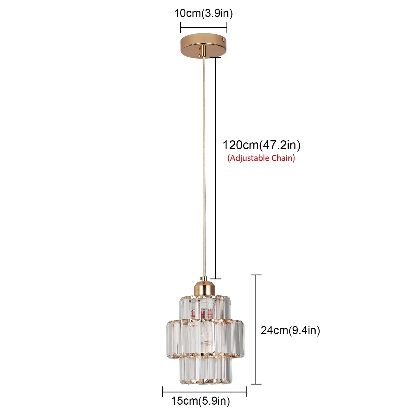 DecorBites™ K9 Crystal Pendant Light LED Ceiling Lamp Nordic Chandelier for Living Room
