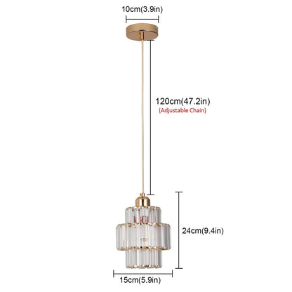 DecorBites™ K9 Crystal Pendant Light LED Ceiling Lamp Nordic Chandelier for Living Room