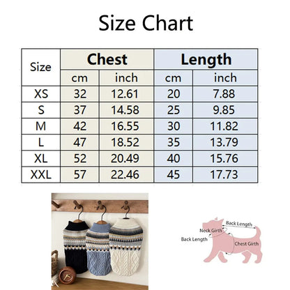 Vintage Stripe High Quality Warm Winter Sweater Clothes for Dog Cat Christmas New Year Knitted Pullover Clothes