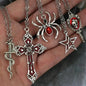 5pcs Gothic Necklace Set for Women Halloween Jewelry Heart Bat Spider