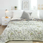 DecorBites™ Japanese Cotton Single Bedspread with Pillow Towel - Floral Birds Design