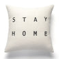 DecorBites™ Lambswool Face Embroidered Cushion Cover 45x45 - Beige White Abstract Art Pillowcase