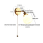 DecorBites™ Glass Rotate Copper Wall Sconce | Pull Chain Switch LED Light Fixture