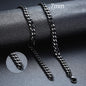 3-11mm Classic Cuban Chain Necklace for, Silver Black Gold Grey Color