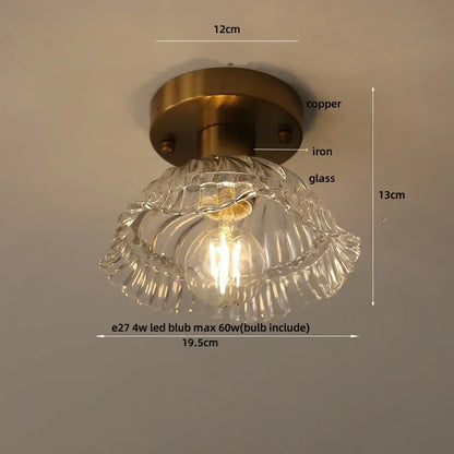 DecorBites™ Glass LED Ceiling Lamp Iron Base Nordic Modern Simple Design