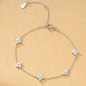 925 Silver Plated Cubic Zirconia Four Leaf Clover Bracelet for Women