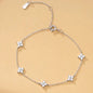 925 Silver Plated Cubic Zirconia Four Leaf Clover Bracelet for Women