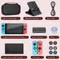 Nintend Switch pouch Kit For NS Switch with Protective Case Cover for Console & J-Con, Screen Protector, Adjustable Stand
